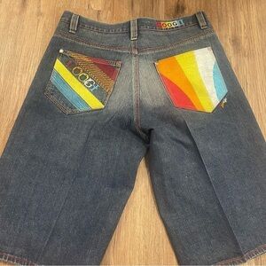 COOGI Y2K Embroidered Mens Denim Shorts Size 38x 16 Baggy Streetwear